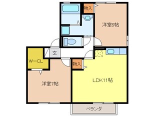 セジュールミキＥの物件間取画像